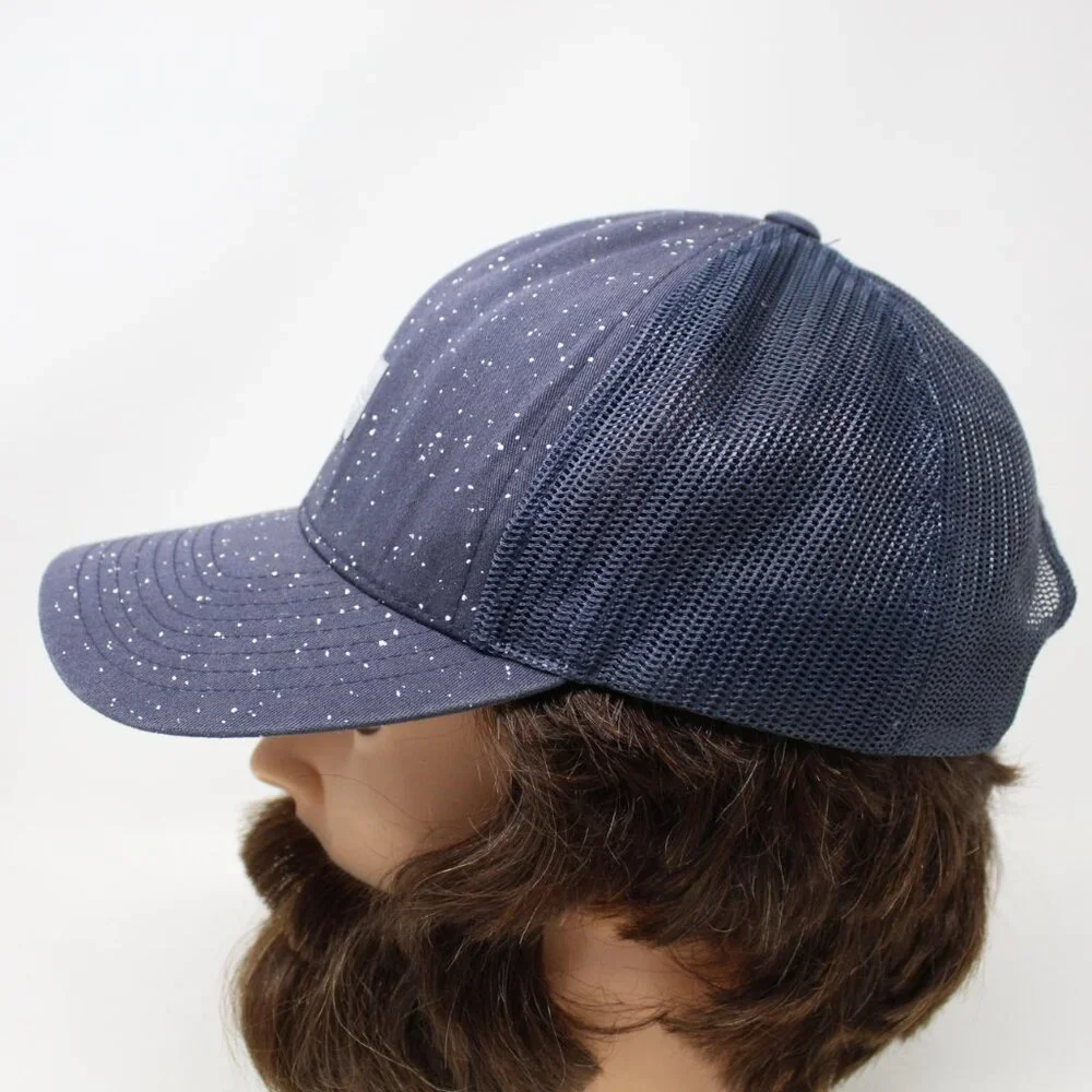 Travis Mathew Trucker Hat Mens Snapback‎ Blue w/White Specks Mesh Back Golf Cap
